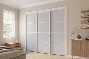 three-panel-frosted-white-closet-doors-closed_bedroom